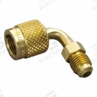 YELLOW JACKET Adapter: 8 1/4 in Lg, 90° Angle, Input 5/16 in QC, Output 1/4 in Male Flare (MPN 19221). Key specifications — Product Type: Adapter; Brand: YELLOW JACKET; Manufacturer Part Number: 19221.