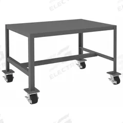 DURHAM MFG Work Table: Fixed Ht, Steel, 36 in x 24 in, 2,000 lb Overall Load Capacity (MPN MTM243624-2K195). Key specifications — Unit Type: Not Expandable or Modular; Assembly: Fully Assembled; Wheel Material: Phenolic; Frame Material Finish: Powder Coated; Mobility: Casters; Height Adjustability: Fixed Height; Caster Type: (4) Swivel Locking; Frame Construction: Welded Only.