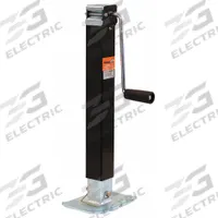 BUYERS PRODUCTS Square Trailer Jack: Sidewind Trailer Jack, 7,000 lb Static Load Capacity, Sidewind (MPN 0091340). Key specifications — Handle Type: Sidewind; Mounting Type: Weld-On; Maximum Lift Height: 2 ft 2 in; Base: Square; Brand: BUYERS PRODUCTS.