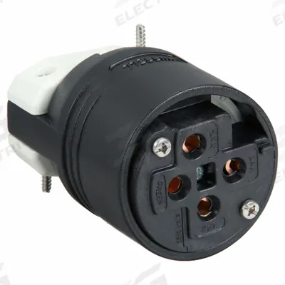 HUBBELL Straight Blade Plug: 15-60P, 250V AC, 60 A, 3 Pole, 4 Blade, Black (MPN HBL8461C) - General Purpose Plugs