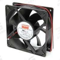 DAYTON Axial Fan: 170 cfm Airflow @ 0.000 in SP, 4 11/16 in Ht, 1 1/2 in Dp, Lead Wires, IP20 (MPN 2RTJ7). Key specifications — Blade Material: Polybutylene; Housing Material: Polybutylene Terephthalate; Brand: DAYTON.