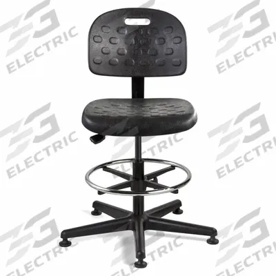 BEVCO Drafting Chair: Breva Value-Line, Black, Plastic Material, Armless Arm - Armless Drafting Chairs
