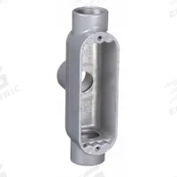 Conduit Outlet Body: Aluminum, 2 in Trade Size, TB Body, 70 cu in Body Capacity, Threaded Hub (MPN OTB-6). Key specifications — Finish: Powder Coated; Includes: Stainless Steel Screws; For Use With: RMC; Brand: HUBBELL KILLARK; Hub Style: Threaded; Mfr. Series: O.
