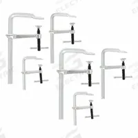 BESSEY Bar Clamp Set: Medium Duty, Sliding T Handle, 12 in Jaw Opening - Max, 5 1/2 in Throat Dp, F (MPN CLSX-SET). Key specifications — attr668287: Bar Slide; attr668283: Swivel; attr663925: BESSEY.