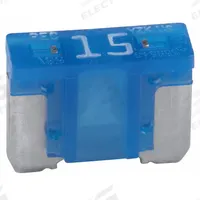 BUSSMANN Automotive Fuse: ATM-LP Series, Fast-Acting, 15 A, 32 V DC, Non-Indicating, 5 PK (MPN ATM-15LP). Key specifications — Series: ATM-LP; Brand: BUSSMANN; Fuse Profile: Low-Profile (Shorter Height).