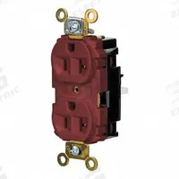 HUBBELL Receptacle: Duplex, 5-20, Red, 125V AC, 20 A, 2 Pole / 3 Wire (MPN HBL5362STR)
