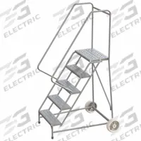 BALLYMORE Wheelbarrow Ladder: 4.2 ft Platform Ht, Assembled, Aluminum, 350 lb Load Capacity - Max (MPN WLARTR105246). Key specifications — attr1051219: Gray; attr1051213: BALLYMORE; attr1051229: Double Handrails; attr1085465: None.