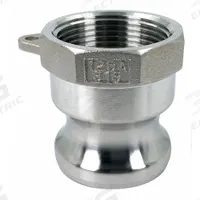 Cam and Groove Adapter: 1 1/4 in Coupling Size, 1-1/4 in-11-1/2 Thread Size, 2 1/16 in Overall Lg (MPN PLE83). Key specifications — Thread Size: 1-1/4 in-11-1/2; Fitting Type: FNPT; Includes Locking Arm: No; Body Material: 316 Stainless Steel; Brand: APPROVED VENDOR.