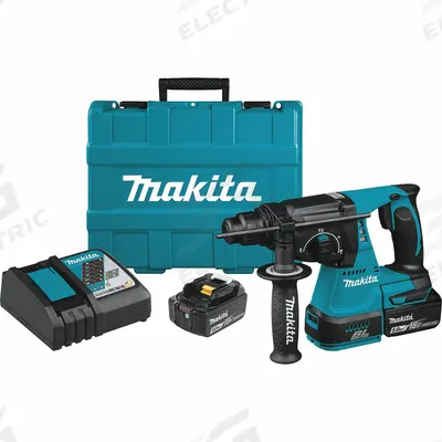 MAKITA Cordless Rotary Hammer Kit: Pistol-Grip, 18V DC, SDS-Plus, 1/2 in max, 5.0 Ah - Makita Cordless Rotary Hammers