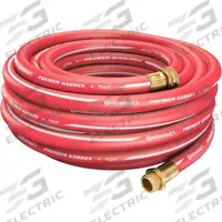 Garden Hose: EPDM, 5/8 in Inside Dia., 100 ft Lg, 5/8 in MGHT x 5/8 in FGHT, Red (MPN 20580275). Key specifications — Temp. Range: -40˚ to 190˚F; Hose Configuration: Coupled Assembly; Hose Fitting A Material: Brass; Brand: CONTINENTAL.