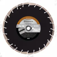 HUSQVARNA Diamond Saw Blade: Asphalt, 14 in Blade Dia., Wet/Dry, For Power Cutter, Good, 10 PK (MPN 546026102). Key specifications — attr1097734: Wet/Dry; attr1097738: Power Cutter; attr1097751: HUSQVARNA.