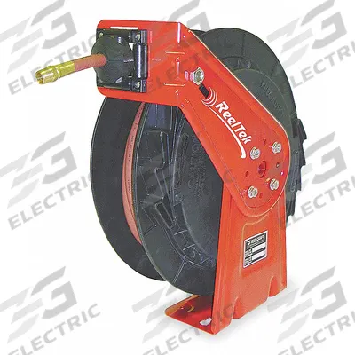 REELCRAFT Spring Return Hose Reel: 35 ft (1/4 in I.D.), 1/4 in MNPT, 300 psi Max Op Pressure - Lightweight Air or Water Spring-Return Hose Reels