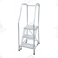 COTTERMAN Rolling Ladder: 1.7 ft Platform Ht, Assembled, Aluminum, Wt-Actuated, Serrated (MPN A2R2626A4B3C50P6). Key specifications — Includes Handrails: Handrails Included; Material: Aluminum; Brand: COTTERMAN; Color: Gray.
