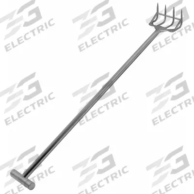 SANI-LAV Reinforced Drag Fork: 4 Tines, 3 1/2 in Tine Lg, 56 1/2 in Handle Lg - Reinforced Hygienic Forks