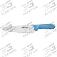 DEXTER RUSSELL Chef Knife: Curved, 13 in Overall Lg, Steel Blade, Polypropylene Handle, Blue Handle (MPN 12443C). Key specifications — Sub-brand: Sani-Safe; Brand: DEXTER RUSSELL; Blade Material: Steel; Blade Type: Curved; Handle Color: Blue; Handle Material: Polypropylene; Knife Type: Chef's Knife; NSF Certified: Yes.