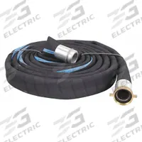 Water Discharge Hose: 1 1/2 in Hose Inside Dia., 125 psi, Black, 1-1/2 in x 1-1/2 in Fitting Size (MPN RD150-25MF-G). Key specifications — Temp. Range: -25° to 200°F; Hose Color: Black; Brand: CONTINENTAL.