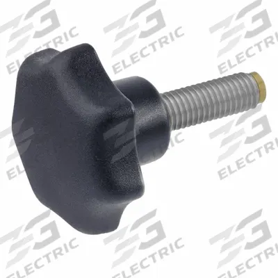 JW WINCO Plastic Hand Knob w/ Stainless Steel Stud w/ Brass Tip: 7 Point - Nonmarring 7-Arm Knobs with Threaded Stud