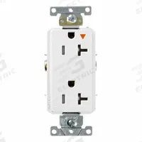 LEVITON Tamper-Resistant Isolated Ground: Duplex, 5-20, White, 125V AC, 20 A, 2 Pole / 3 Wire (MPN T1636-IGW)