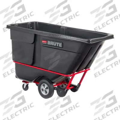 RUBBERMAID COMMERCIAL PRODUCTS Tilt Truck: 27 cu ft, 1,250 lb, (2) Axle-Mounted/(2) Swivel - Steel-Reinforced Plastic Tilt Trucks
