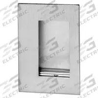 ROCKWOOD Recessed Pull Handle: Threaded Holes, Brass, Silver, Tray, 5 in Overall Lg, Rectangular (MPN 94C.26D). Key specifications — Mounting Type: Threaded Holes; Brand: ROCKWOOD; Color: Silver; Finish: Satin Chrome Plated; Material Family: Brass.