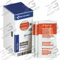 FIRST AID ONLY Topical Antibiotic Ointment: Ointment, Neomycin Sulfate, 0.9 g Size, 20 PK (MPN FAE-7040). Key specifications — Format: Ointment; Product Type: Topical Antibiotic; Unit Package Type: Packet; Active Ingredient: Neomycin Sulfate; Manufacturer Part Number: FAE-7040; Unitized: Unitized; Concentration: 3.5 mg; Brand: FIRST AID ONLY.