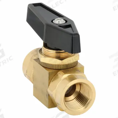 APPROVED VENDOR Manual Two-Way Ball Valve: 3/8 in, Brass, Straight, FNPT x FNPT - Panel-Mount Brass Ball Valves