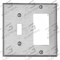 LEVITON Wall Plate: Combo, 2 Gang, Std Size (MPN S126). Key specifications — Brand: LEVITON; Material: Stainless Steel.