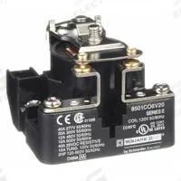 SCHNEIDER Open Power Relay: Surface Mounted, 30 A Current Rating, 120V AC, SPST-NO, 4 Pins/Terminals (MPN 8501CO6V20). Key specifications — Brand: SCHNEIDER; Base Type: Square; Mounting Style: Through Panel; Electrical Connection: Screw Clamp; Manufacturer Part Number: 8501CO6V20; Series: 8501C Series.