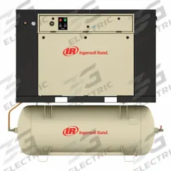 INGERSOLL RAND Quiet Enclosed Reciprocating Compressor: 7.5 hp, 2 Stage, Horizontal, 80 gal, 24 cfm (MPN 2475QD7.5). Key specifications — attr48430: INGERSOLL RAND; attr48445: 60 Hz; attr48448: Aftercooler, Low Oil Level Switch , Electronic Drain Valve; attr48450: 200V AC; attr48474: Three; attr48487: Horizontal.
