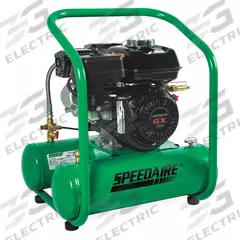 SPEEDAIRE Portable Gas Air Compressor: 1 Stage, 4 hp Engine, Honda, 4.6 cfm @ 90 psi, 5 gal Air Tank (MPN AC1-HH04-05G). Key specifications — attr50858: Honda; attr50864: Recoil; attr50903: Twin; attr50844: SPEEDAIRE.