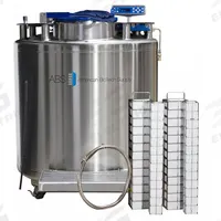 AMERICAN BIOTECH SUPPLY Cryogenic Storage System: 698 L Capacity, 45 in Overall Dia, Stainless Steel (MPN KVP-2 CS). Key specifications — Brand: AMERICAN BIOTECH SUPPLY; Material: Stainless Steel; Includes: Keyed Lid Lock.