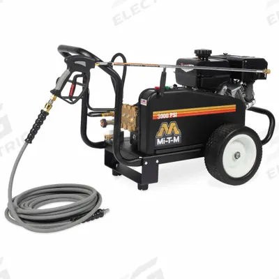 MI-T-M Gas-Powered Pressure Washer: Heavy Duty, Cart, 3,000 psi, 3.5 gpm - Cold Water Pressure Washers