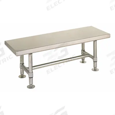 INSTOCK Gowning Bench: 16 in Overall Wd, 18 in Overall Ht, 5 ft Overall Lg - Fixed-Height Stainless Steel Surfaced Lab Tables