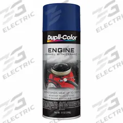DUPLI-COLOR Automotive Paint: Interior, Engine Accessories/Engine Blocks, Solvent, Solvent-Based (MPN EDE160607). Key specifications — Color: Ford Dark Blue; Coverage Area: 12 to 15 sq ft; Compatible Surface Material: Metal; Finish Texture: No Texture; Sheen: Gloss; Surface Texture: Smooth; Brand: DUPLI-COLOR.