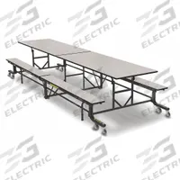 PALMER HAMILTON Cafeteria Bench Table: White Nebula, Bench Seat, 27 in Overall Ht, 55 in Overall Lg (MPN 19F18273012WNB). Key specifications — Tabletop Structural Material: Industrial Grade High Pressure Laminate with Particleboard Core; Tabletop Surface Material: Laminate.