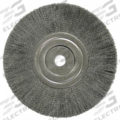 WEILER Wire Wheel Brush: Crimped Steel, 8 in Dia x 3/4 in Wd, 3/4 in Arbor - Light-Cleaning Brushes for Carbon Steel