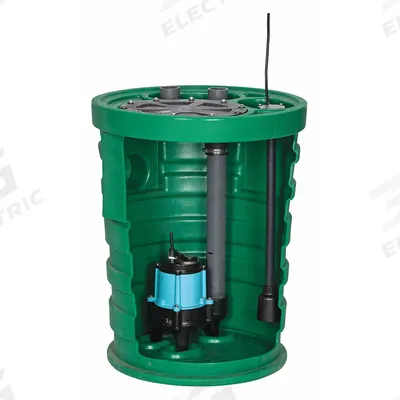 LITTLE GIANT Sewage Ejector System: 41 gal, 1/2 hp, 120V AC, 95 gpm Flow Rate @ 10' of Head - Simplex Sewage Ejector Pump Systems