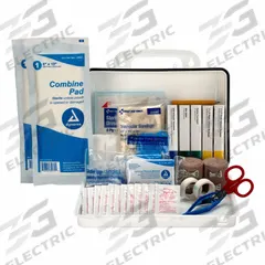 FIRST AID ONLY First Aid Kit and Housing: Gen Purpose, 10 People Served, 67 Components, Plastic (MPN 5217). Key specifications — Adhesive Bandages Included: (16) Bandages; Application: General Purpose; Brand: FIRST AID ONLY; Housing Color: White; Housing Material: Plastic; Includes Oral or Inhalant Medication: Medication Included; Mountable: Wall Mount; Oral and Inhalant Medicinals Included: (12) Antihistamines.