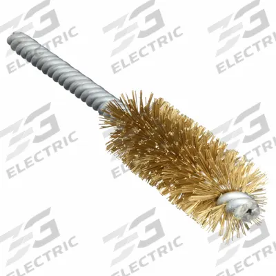 WEILER Double Spiral Tube Brush: Double Stem, Brass, 5/8 in Dia, 0.008 in Fill Dia - Heavy-Cleaning Brushes for Soft Metals