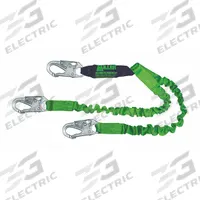 MILLER BY PIP Shock-Absorbing Lanyard: Shock Pack, Steel Snap Hook, Steel Snap Hook, 310 lb Capacity (MPN 8798SS-Z7/6FTGN). Key specifications — Brand: MILLER BY PIP; Color: Green; Visual Load Indicator: Yes; Shock-Absorbing Lanyard Material: Polyester.