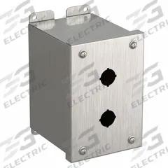 HAMMOND Push Button Enclosure: 22mm, 2 Holes, 304 Stainless Steel, NEMA 4/4X (MPN 1437MSSB). Key specifications — Brand: HAMMOND; Environments & Applications: Washdown-Corrosion-Resistant.