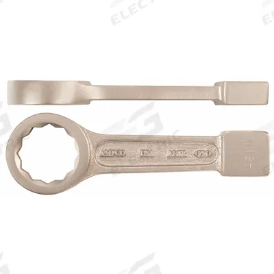 AMPCO Striking Wrench: Aluminum/Bronze, Natural, 85 mm Head Size, 14 in Overall Lg - Metric, Straight Handle, Nonsparking, 12-Point Striking Box End Wrenches