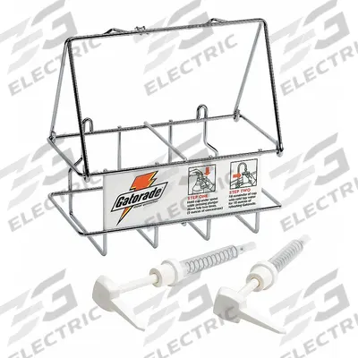 GATORADE Dispensing Rack: Steel, Chrome-Plated, Wall, 13 1/2 in Overall Lg - Racks for Sport Drinks & Concentrates