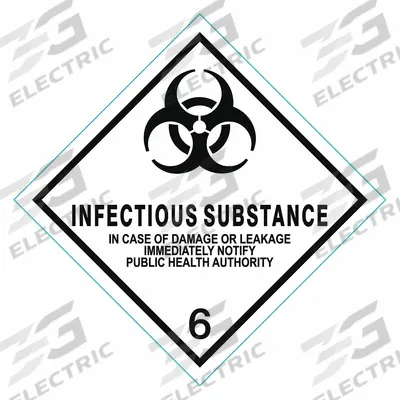 APPROVED VENDOR Container Label: Infectious Substance in Case of Damage, 4 in x 4 in - Class 6: Toxic, Poison Inhalation & Infectious Substances