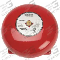 EDWARDS SIGNALING Fire Bell: 120V AC, Bell Sound, Red, Bell, 2 7/8 in Overall Dp, 6 in Overall Wd (MPN 438D-6N5-R). Key specifications — Brand: EDWARDS SIGNALING; Manufacturer Part Number: 438D-6N5-R; Operating Voltage: 120V AC; Color: Red.