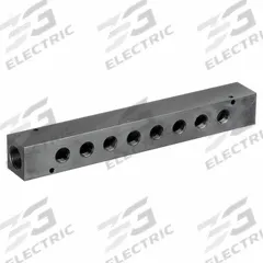 PNEUMADYNE INC Pipe Manifold Fitting: Inline, NPT x NPT, Rectangle, Aluminum, 3/4 in NPT, 3/8 in NPT (MPN M35-375-8). Key specifications — Material: Aluminum; Brand: PNEUMADYNE INC; Specific Fitting Shape: Rectangle.
