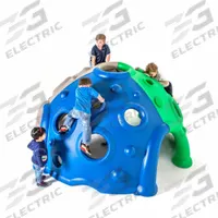 ULTRAPLAY Climber: 21 ft Installation Zone Dia, Rotomolded Plastic, Blue/Green/Beige (MPN UPLAY-032). Key specifications — attr1007486: Hand and Foothold Openings; attr1007487: 5 to 12 yr; attr1007494: Rotomolded Plastic.