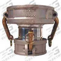 Cam and Groove Coupling: 1 1/2 in Coupling Size, 250 psi Max. Working Pressure @ 70 F, Nitrile (MPN 150-DD-SS). Key specifications — Gasket Material: Nitrile; Fitting Type: Female Coupler x Female Coupler; Includes Locking Arm: No; Body Material: 316 Stainless Steel; Brand: DIXON VALVE & COUPLING.