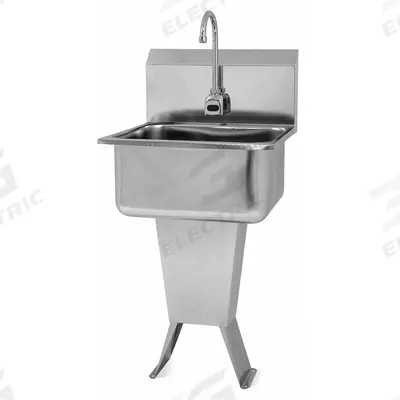 SANI-LAV Hand Sink: 41 1/2 in Overall Ht, 19 in Bowl Lg, 10 in Bowl Dp, 2 gpm Flow Rate - One-Station Freestanding Hand Sinks with Faucets