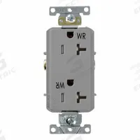 LEVITON Decora Plus Duplex Receptacle Outlet: Duplex, 5-20, Gray, 125V AC, 20 A, 2 Pole / 3 Wire (MPN WTD20-GY)